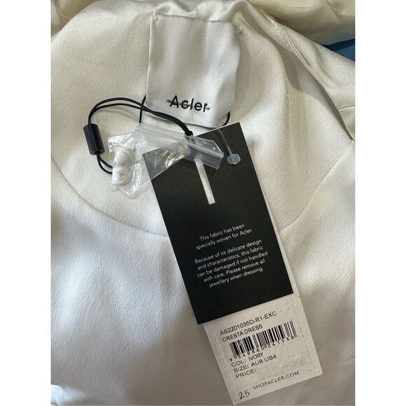 ACLER Cresta Satin Wrap Midi Dress Size 4 $520 - Picture 10 of 11
